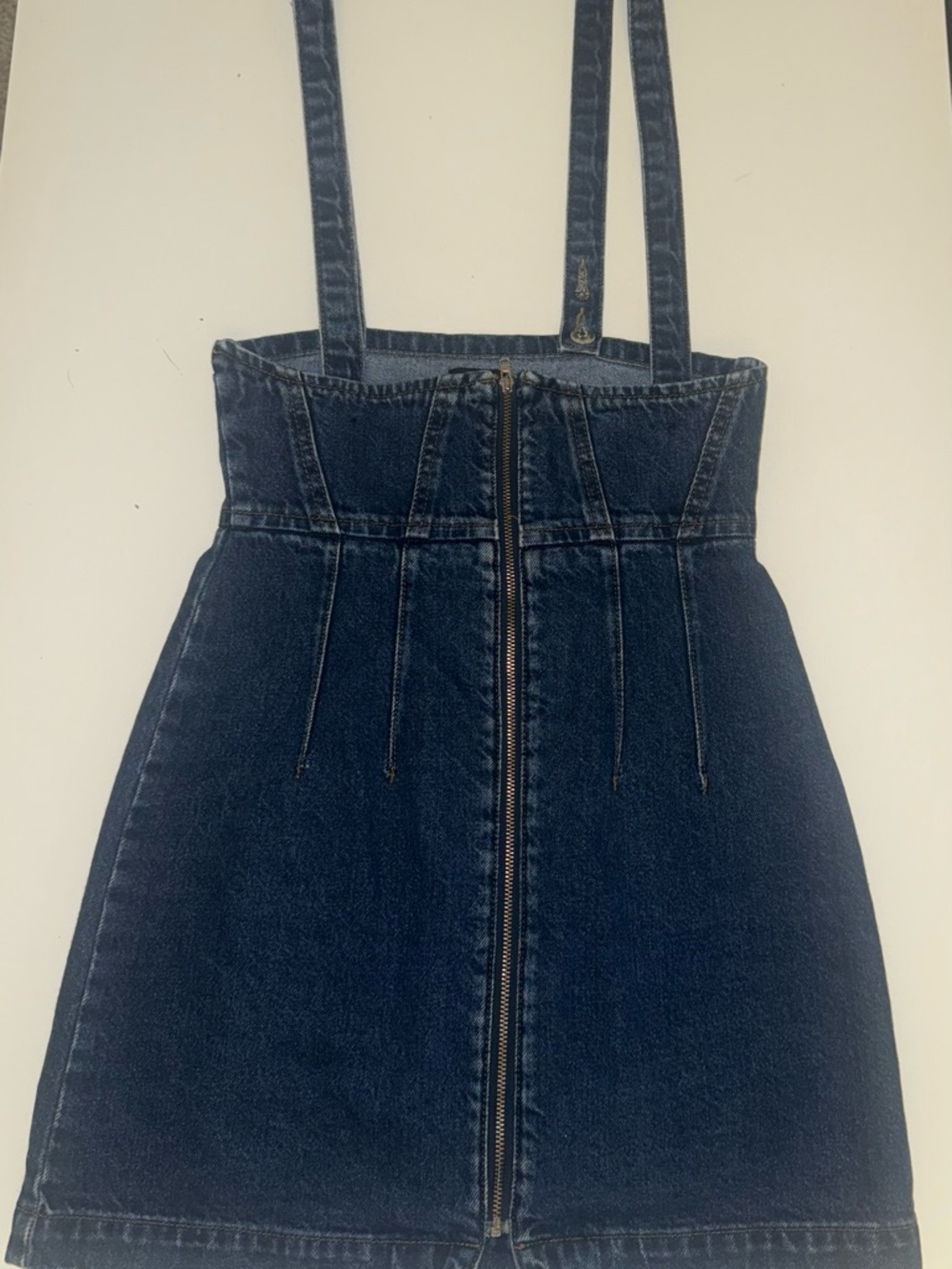 BDG Urban Outfitters Denim Mini Dress With Front Zip Closure adjustable Straps